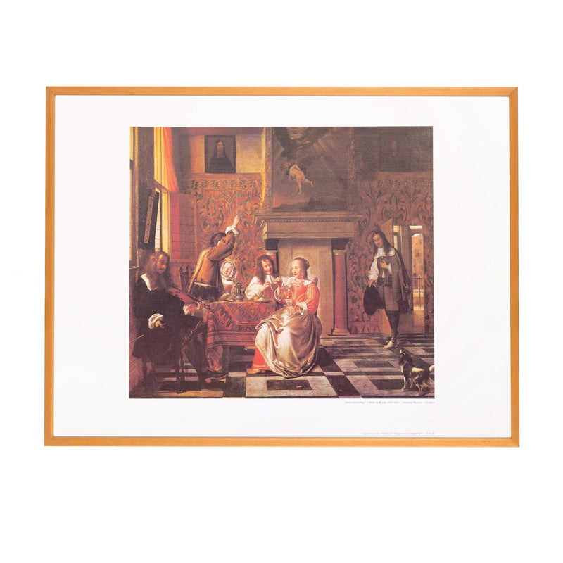 Ingelijste poster 'Galant Gezelschap' - Pieter de Hoogh-zoom-