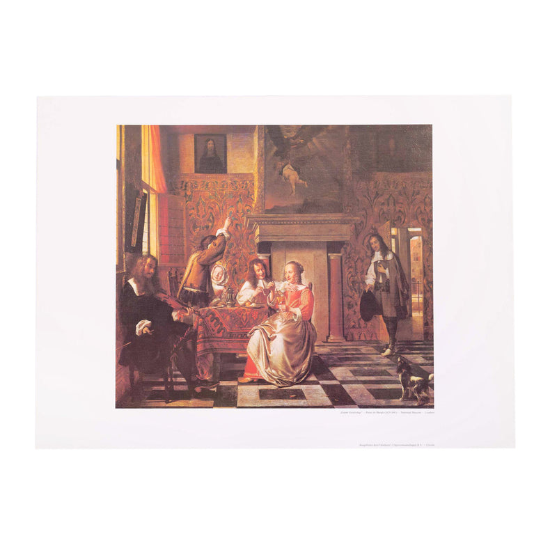 Ingelijste poster 'Galant Gezelschap' - Pieter de Hoogh-zoom-