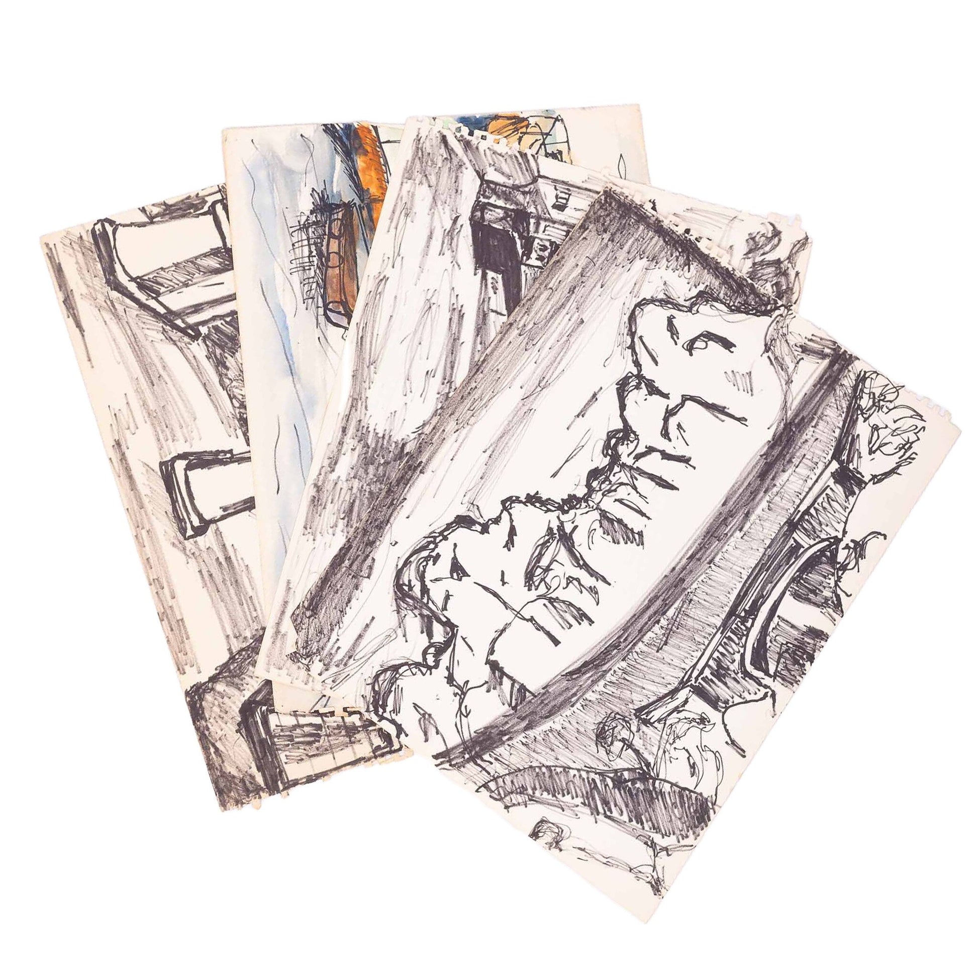 Vier landschapstekeningen-2