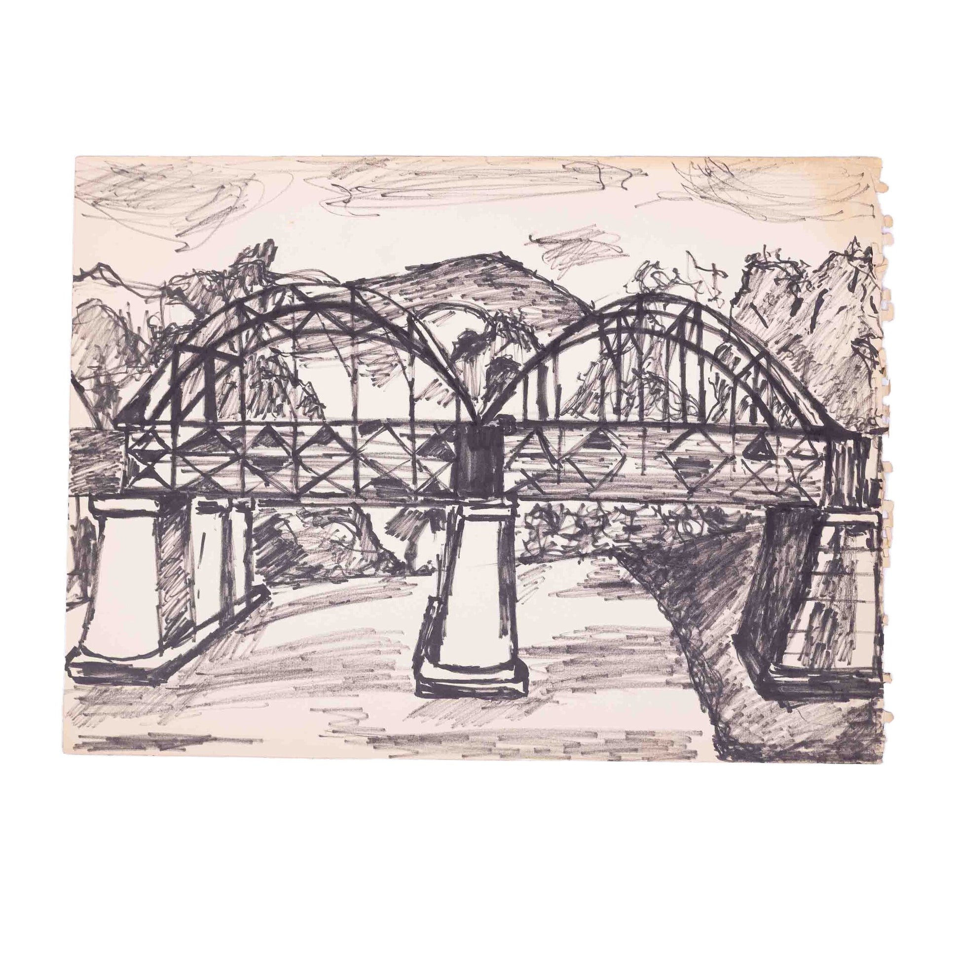 Vier landschapstekeningen-3