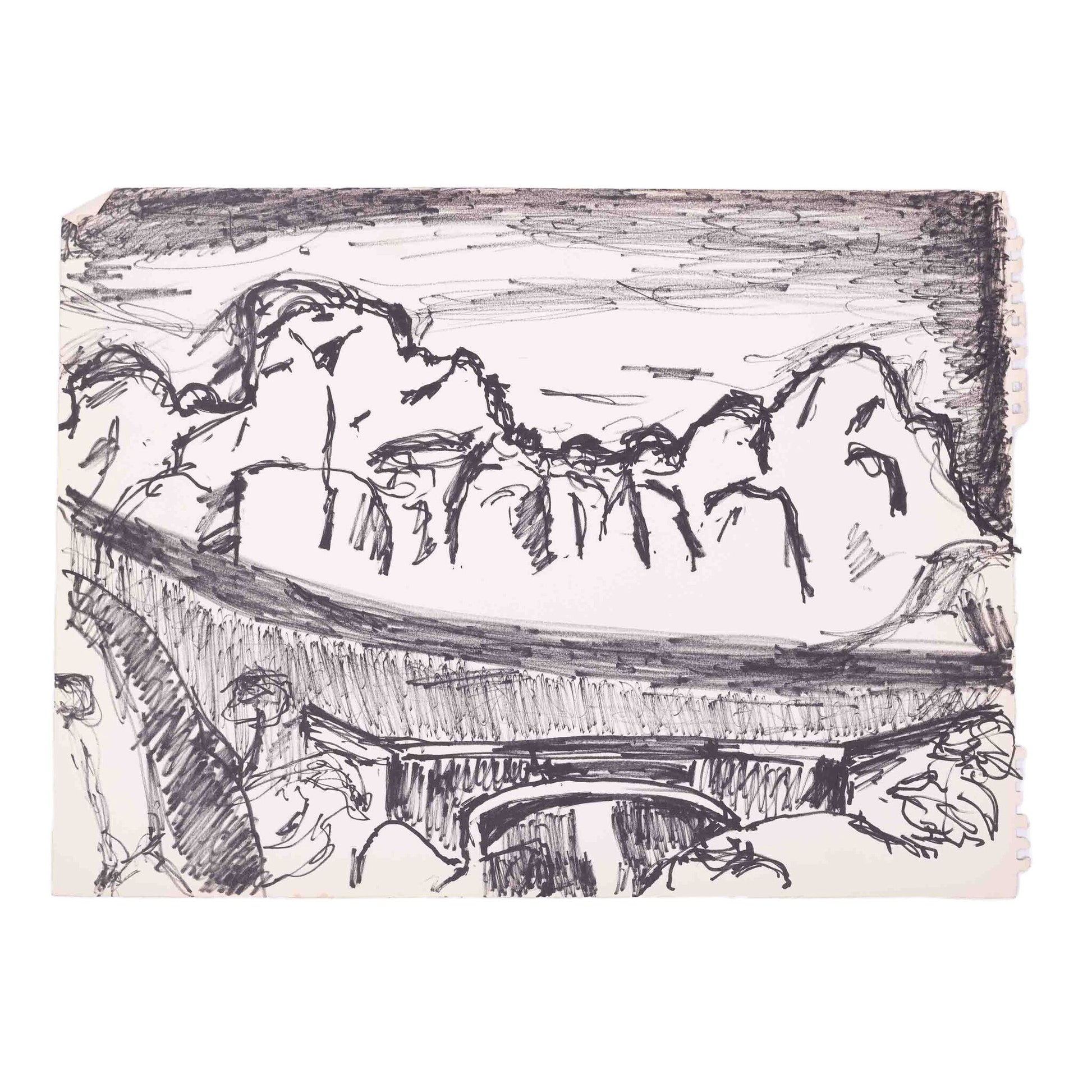 Vier landschapstekeningen-5