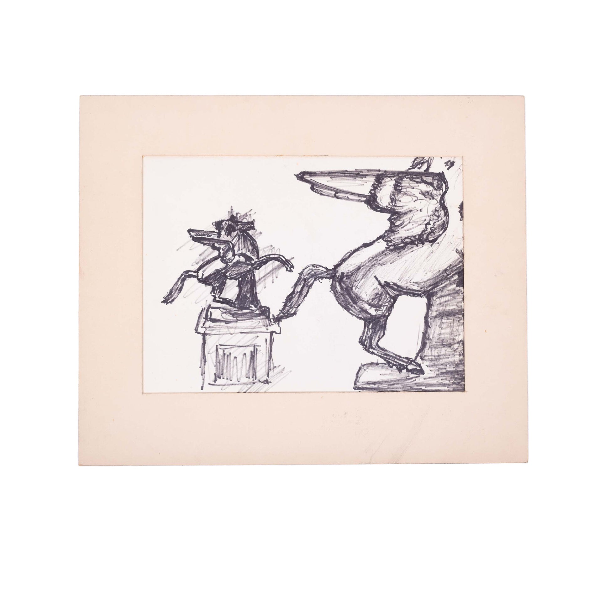 Vier schetsen van sculpturen-3