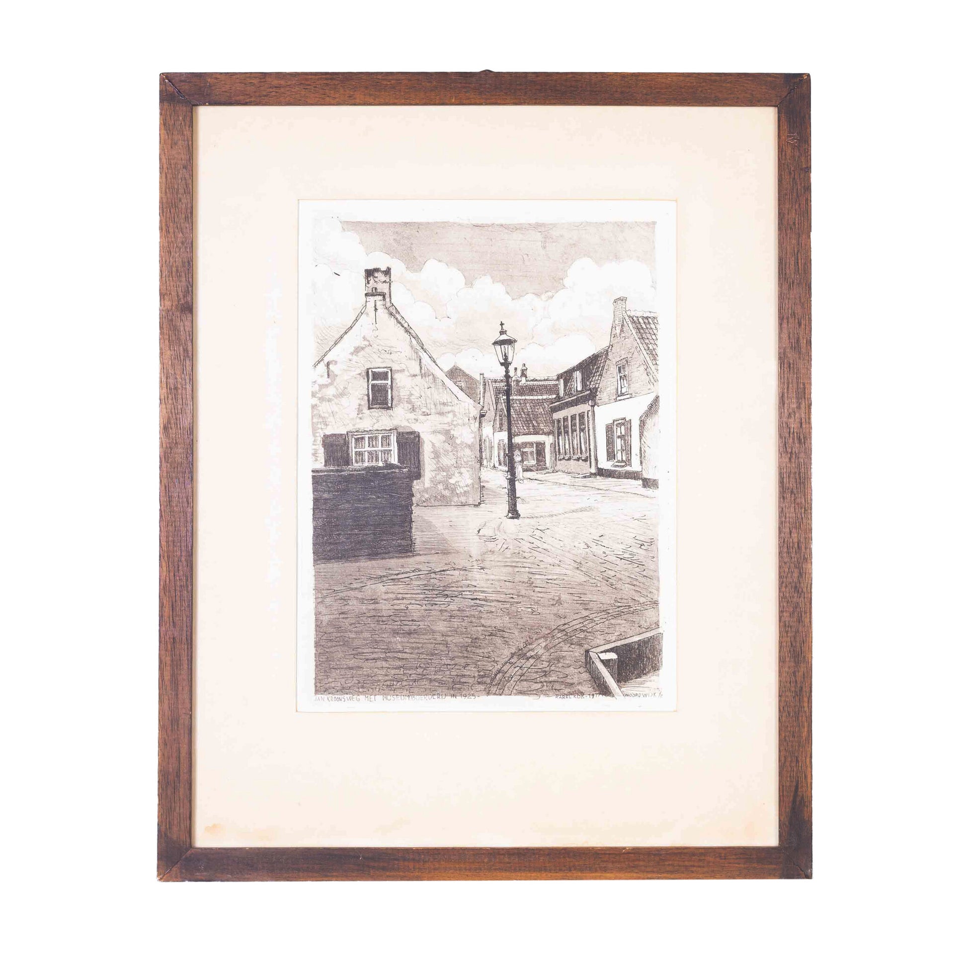 Karel Kok, 'Jan Kroonsweg met museumboerderij in 1925', 1977-1