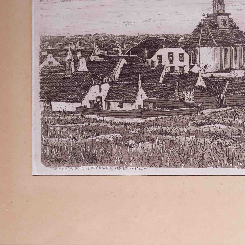 Karel Kok, Ned. Herv. Kerk Noordwijk aan Zee anno 1900, 1974-zoom-