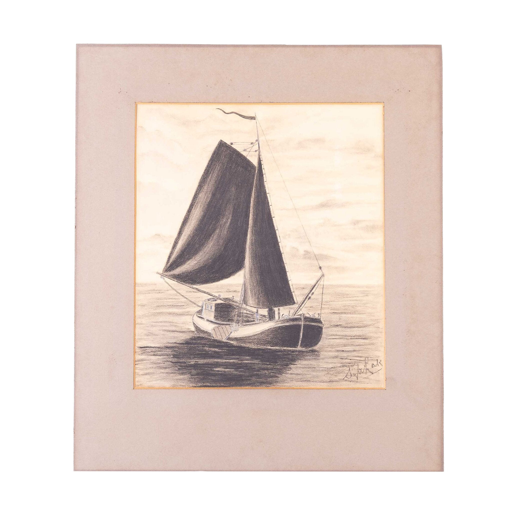 Tekening van een zeilboot-zoom-1