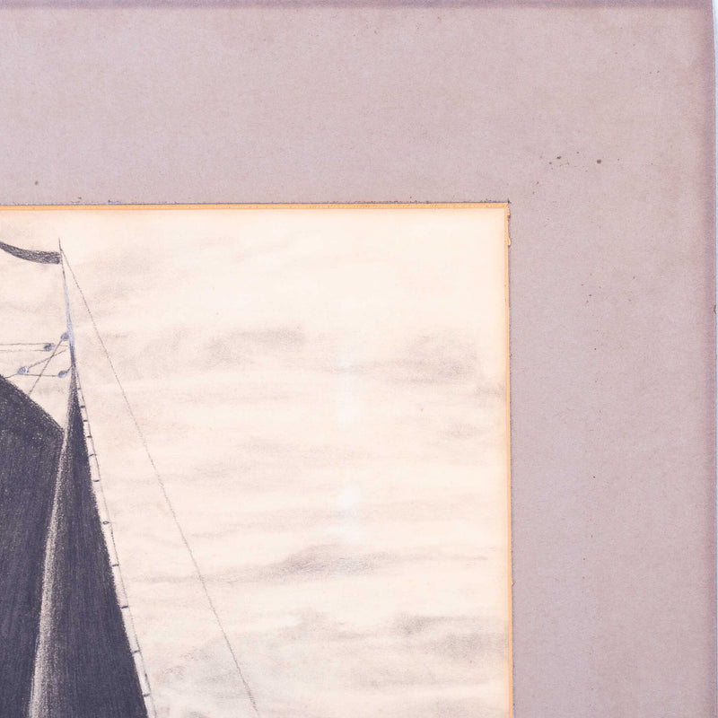 Tekening van een zeilboot-zoom-