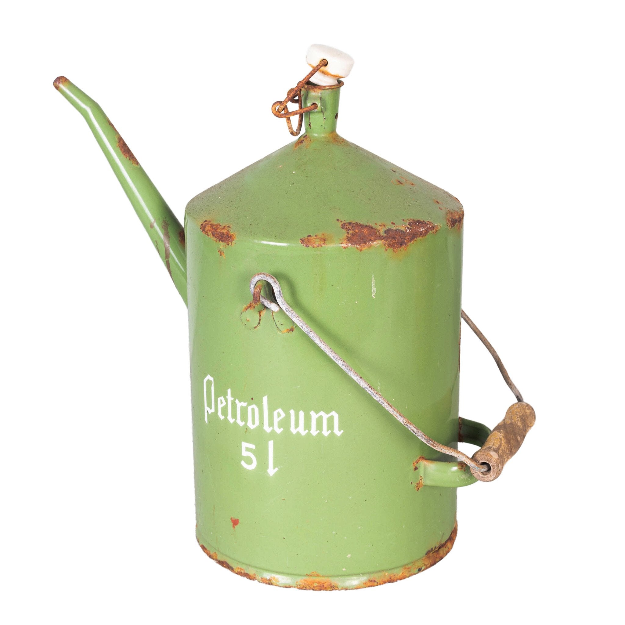 Petroleumkan en rieten wijnfles-zoom-2