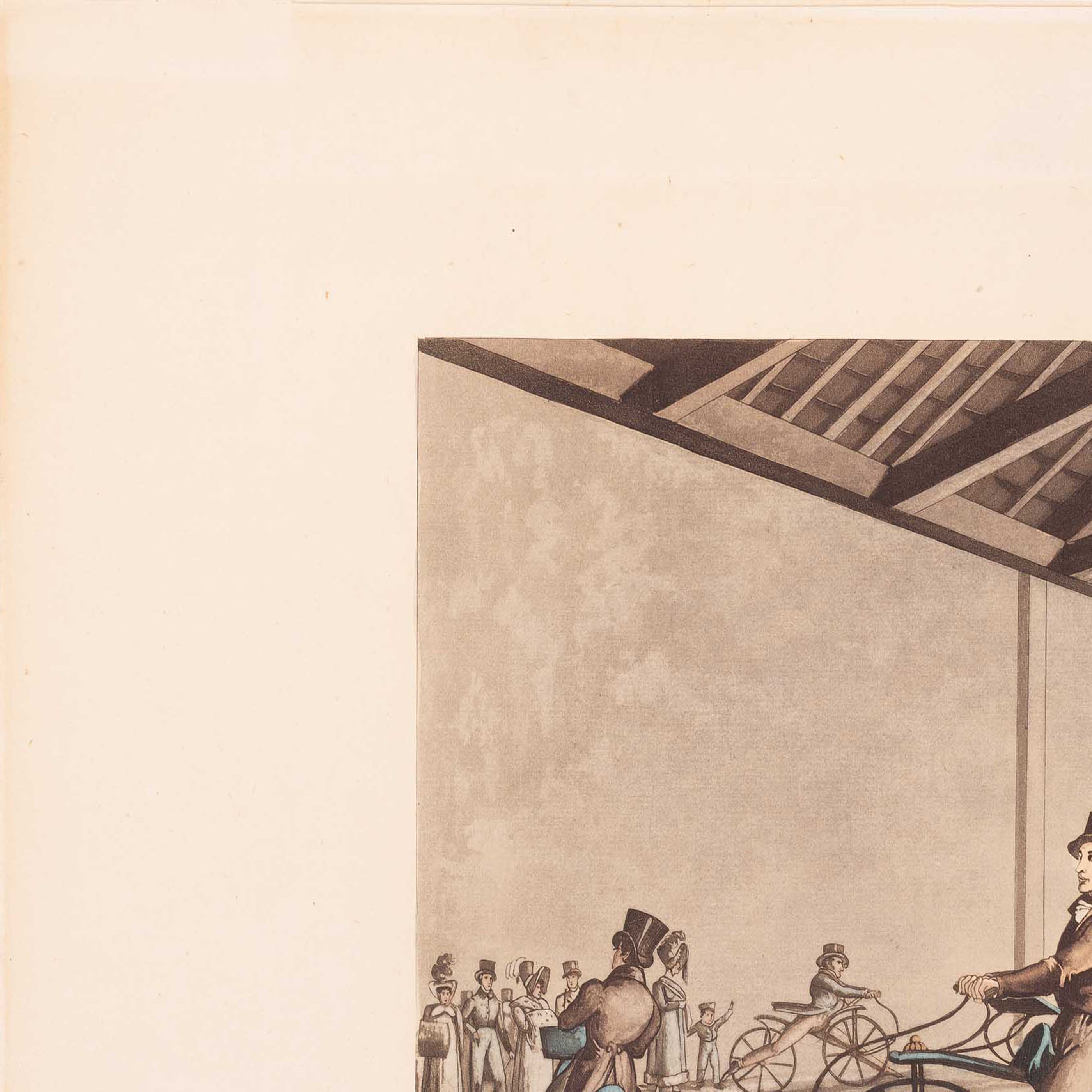 Prent 'Johnson's Pedestrian Hobbyhorse Riding School' van Henry Alken, 1819