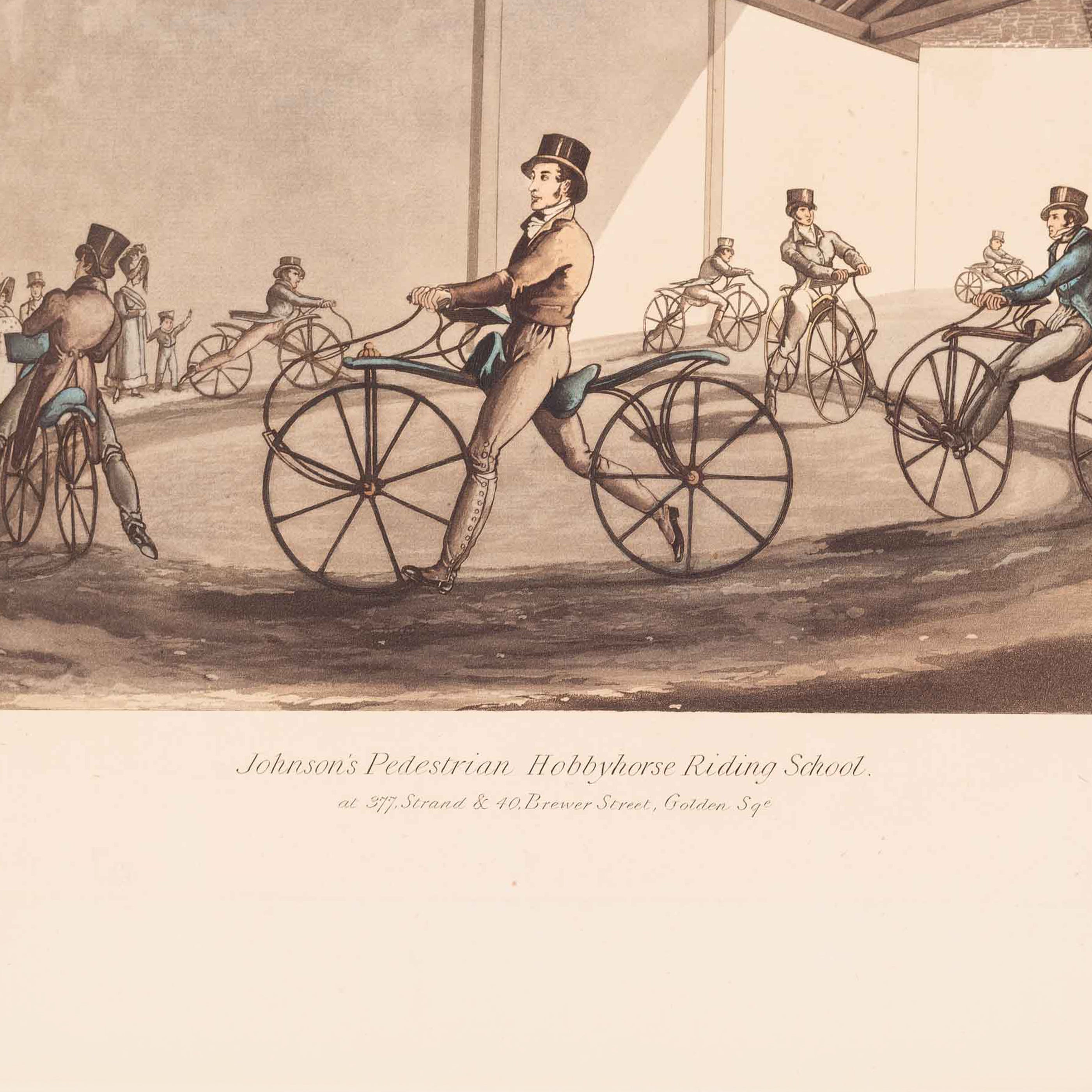 Prent 'Johnson's Pedestrian Hobbyhorse Riding School' van Henry Alken, 1819-zoom-4