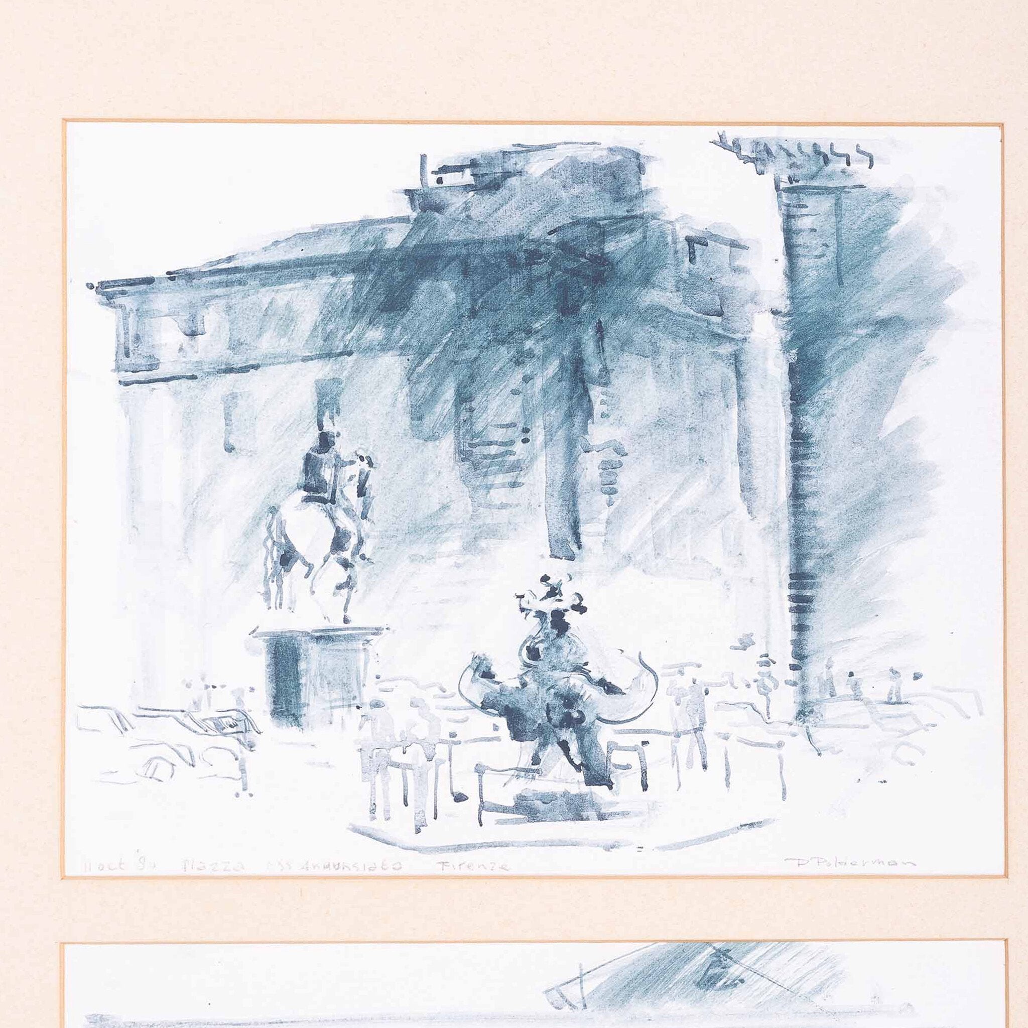 P. Polderman, 'Piazza Della SS Annunziata Firenze'; 1980-zoom-3