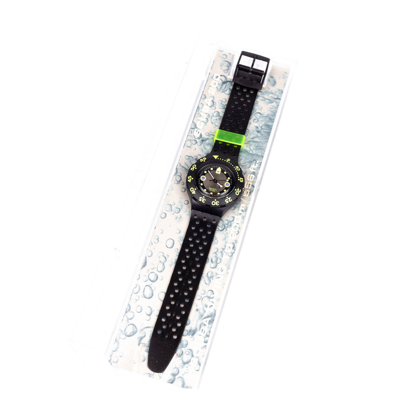 Swatch 'Barrier Reef', 1990; Swatch 'Black Wave', 1992-zoom-