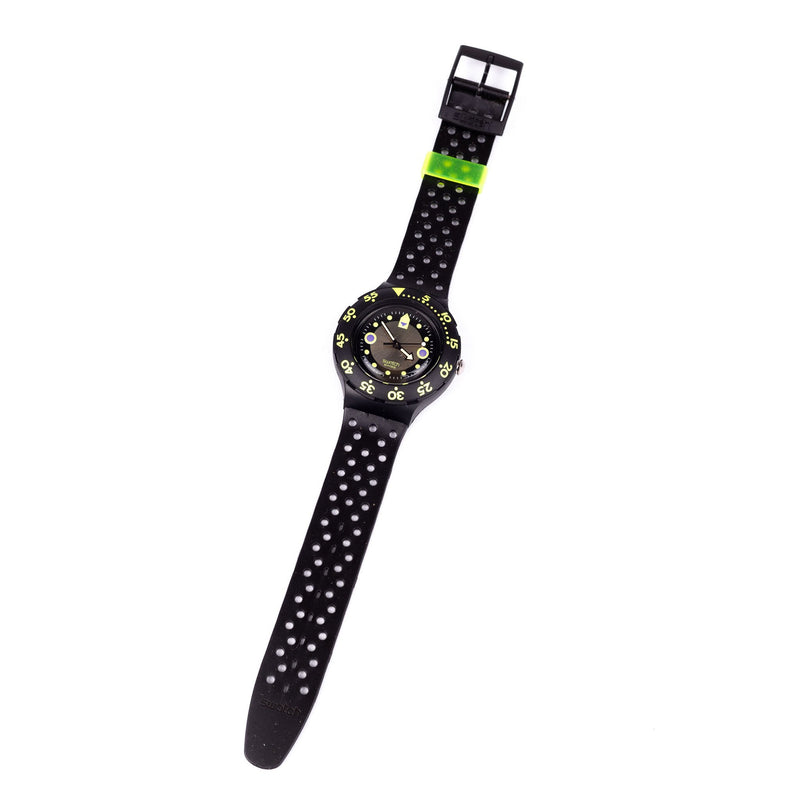 Swatch 'Barrier Reef', 1990; Swatch 'Black Wave', 1992-zoom-