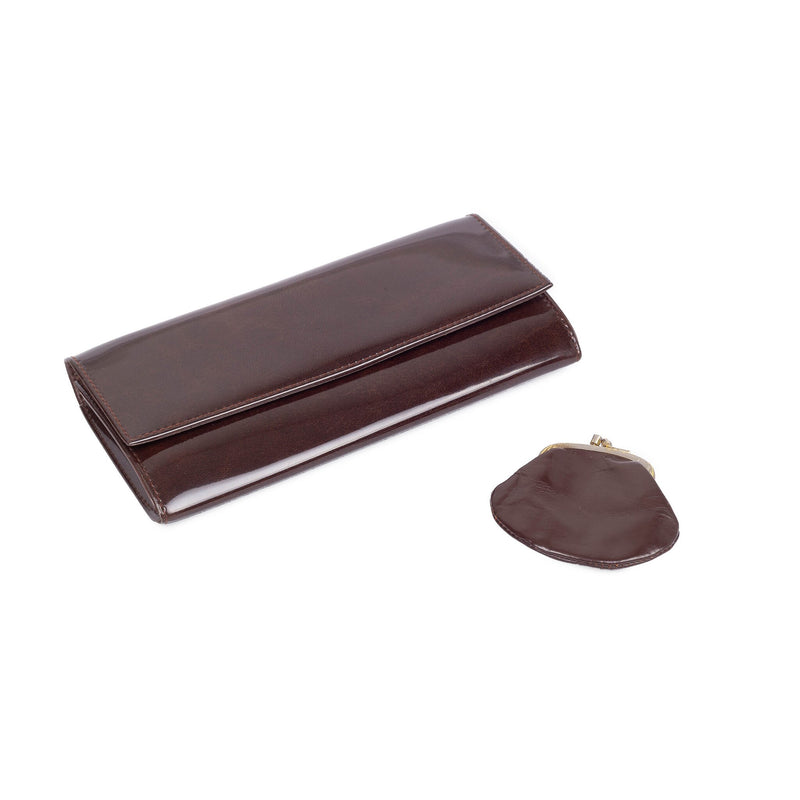 Vintage bruine clutch met portemonnee-zoom-