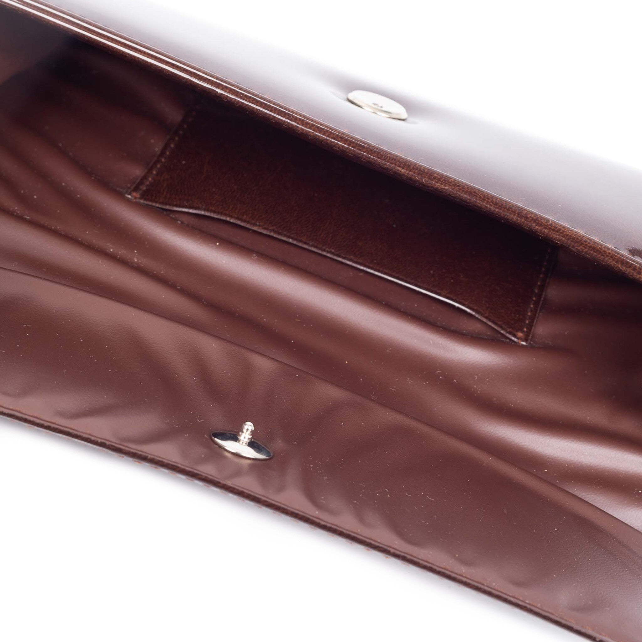 Vintage bruine clutch met portemonnee-zoom-3