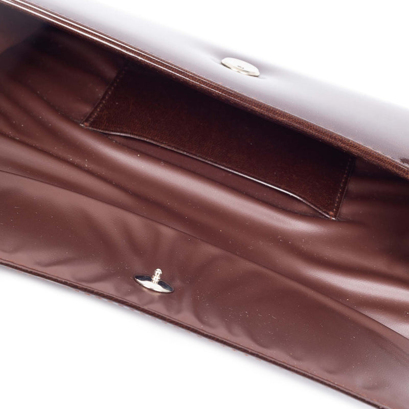 Vintage bruine clutch met portemonnee-zoom-