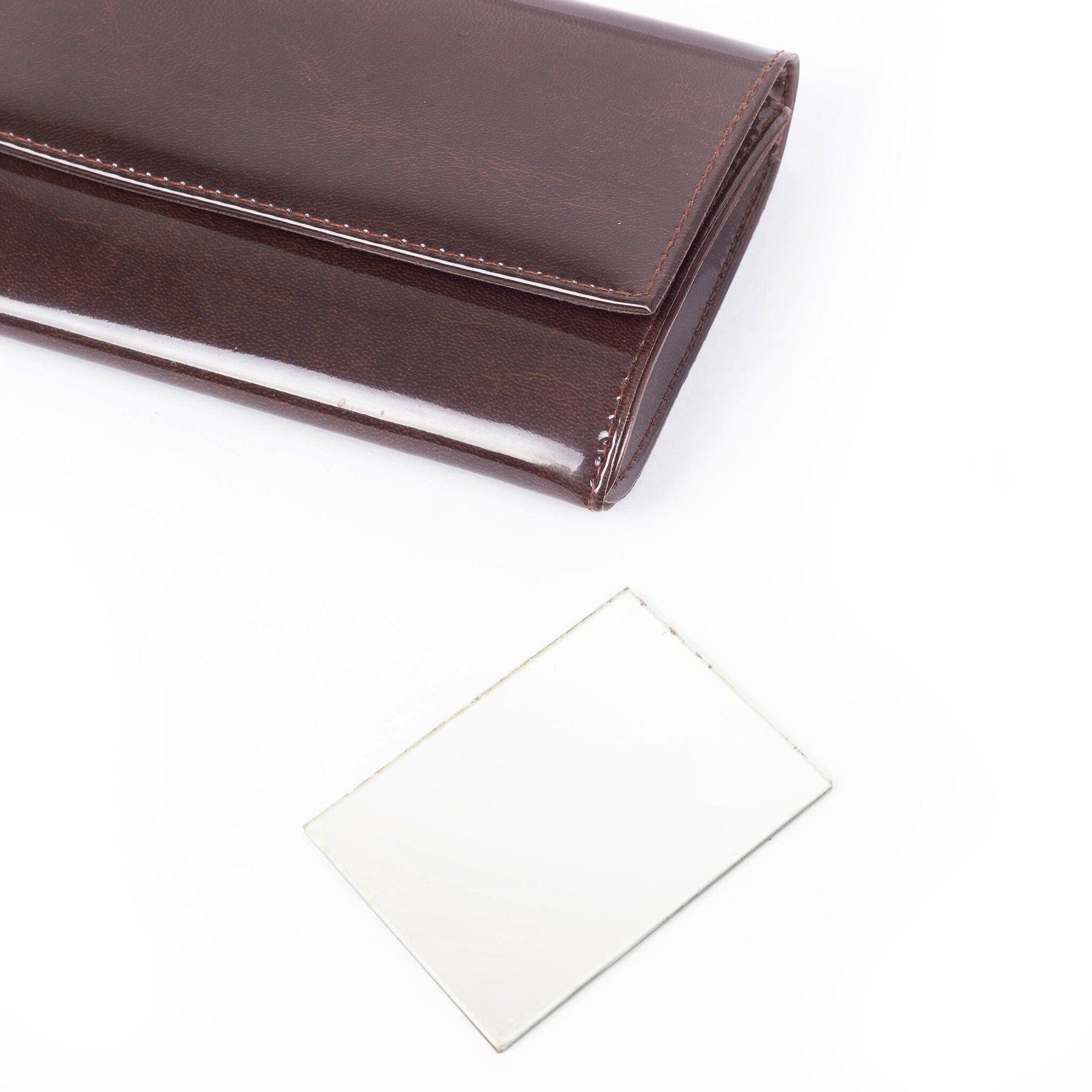 Vintage bruine clutch met portemonnee-zoom-4