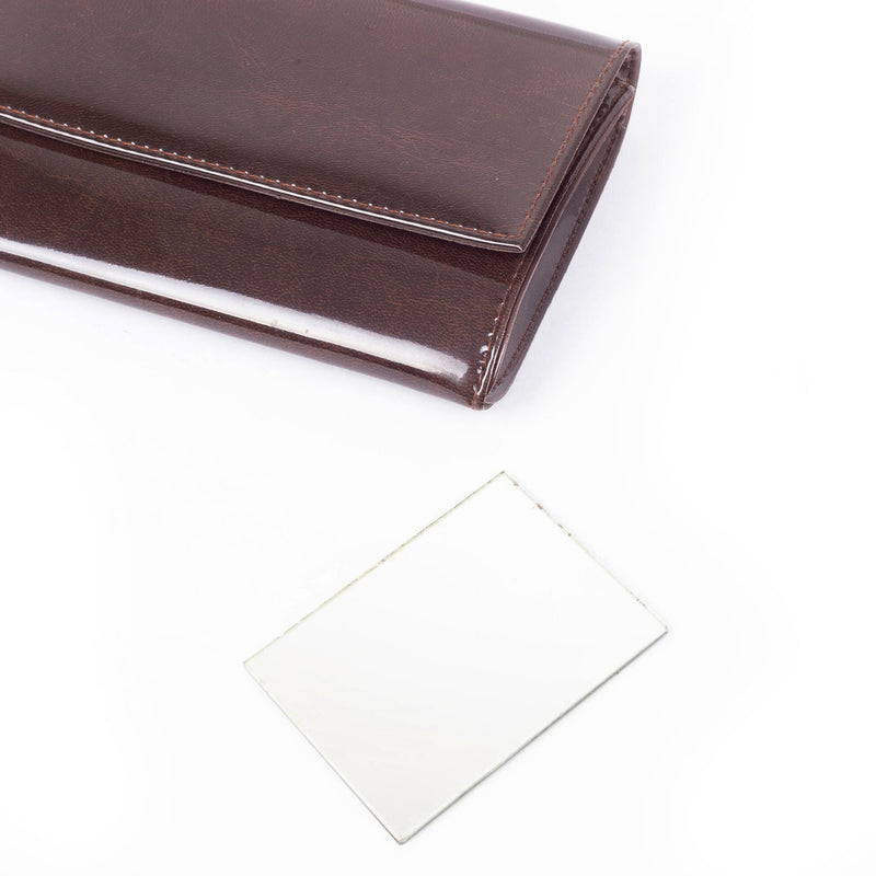 Vintage bruine clutch met portemonnee-zoom-