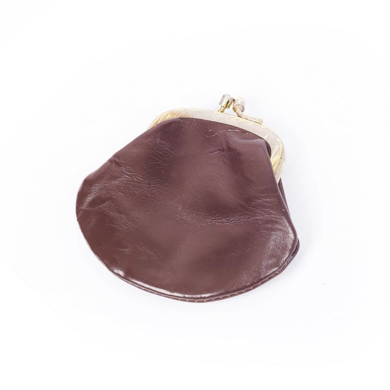 Vintage bruine clutch met portemonnee-zoom-