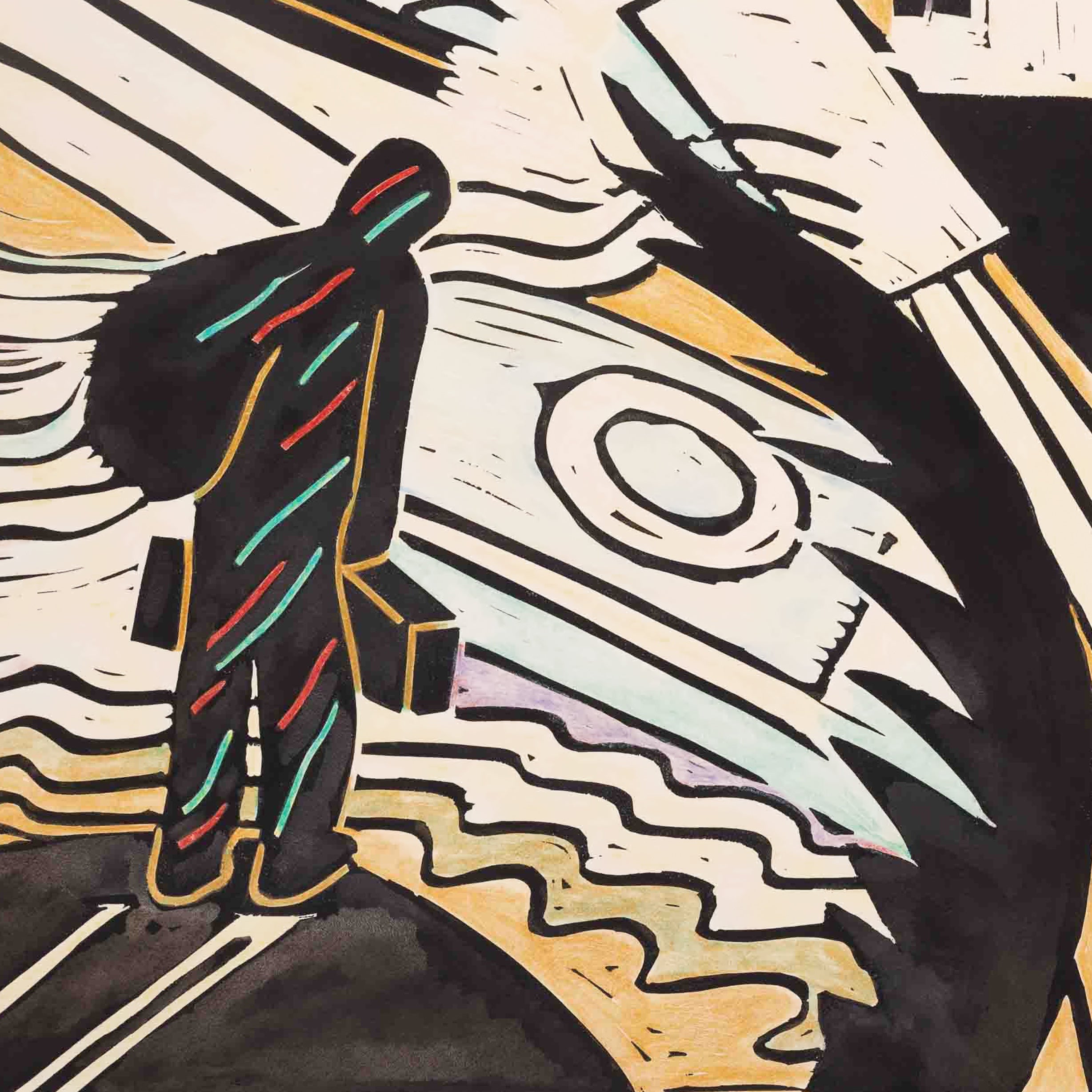 Hans Wap, 'Man in landschap', 1988