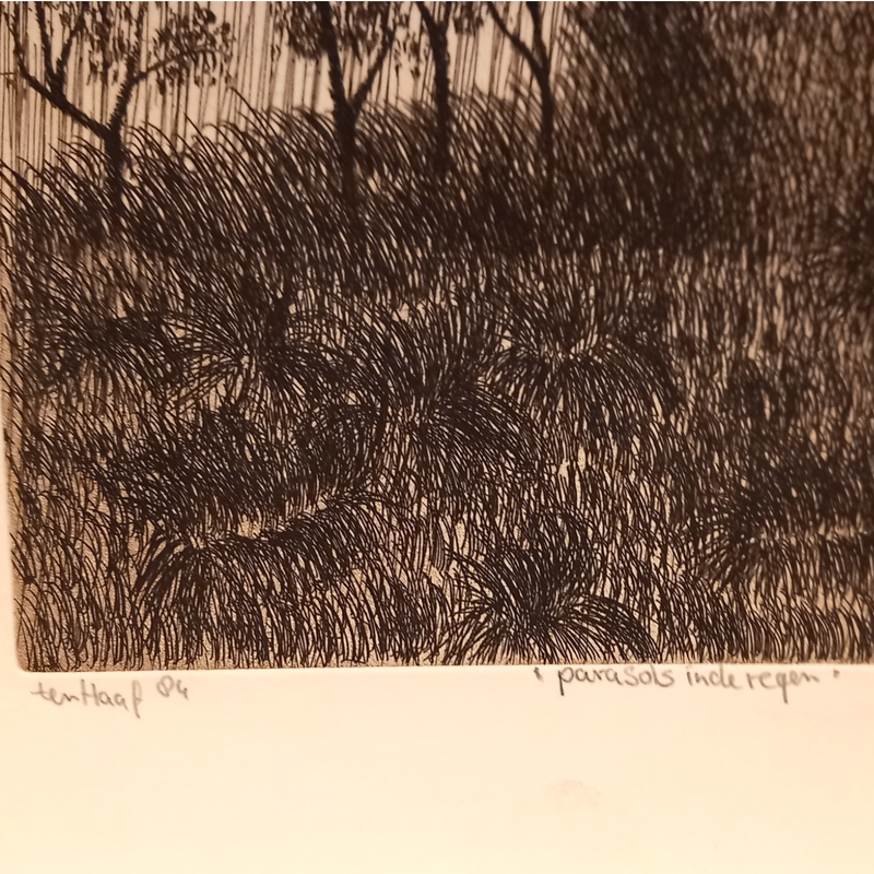Dick ten Haaf, 'I'carussyndroom', 1983; 'Parasols in de regen', 1984-zoom-