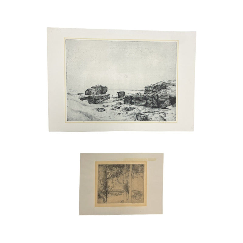 Peter Teeling, 'Rivierlandschap', 1974; 'Rotskust 1', 1975-zoom-