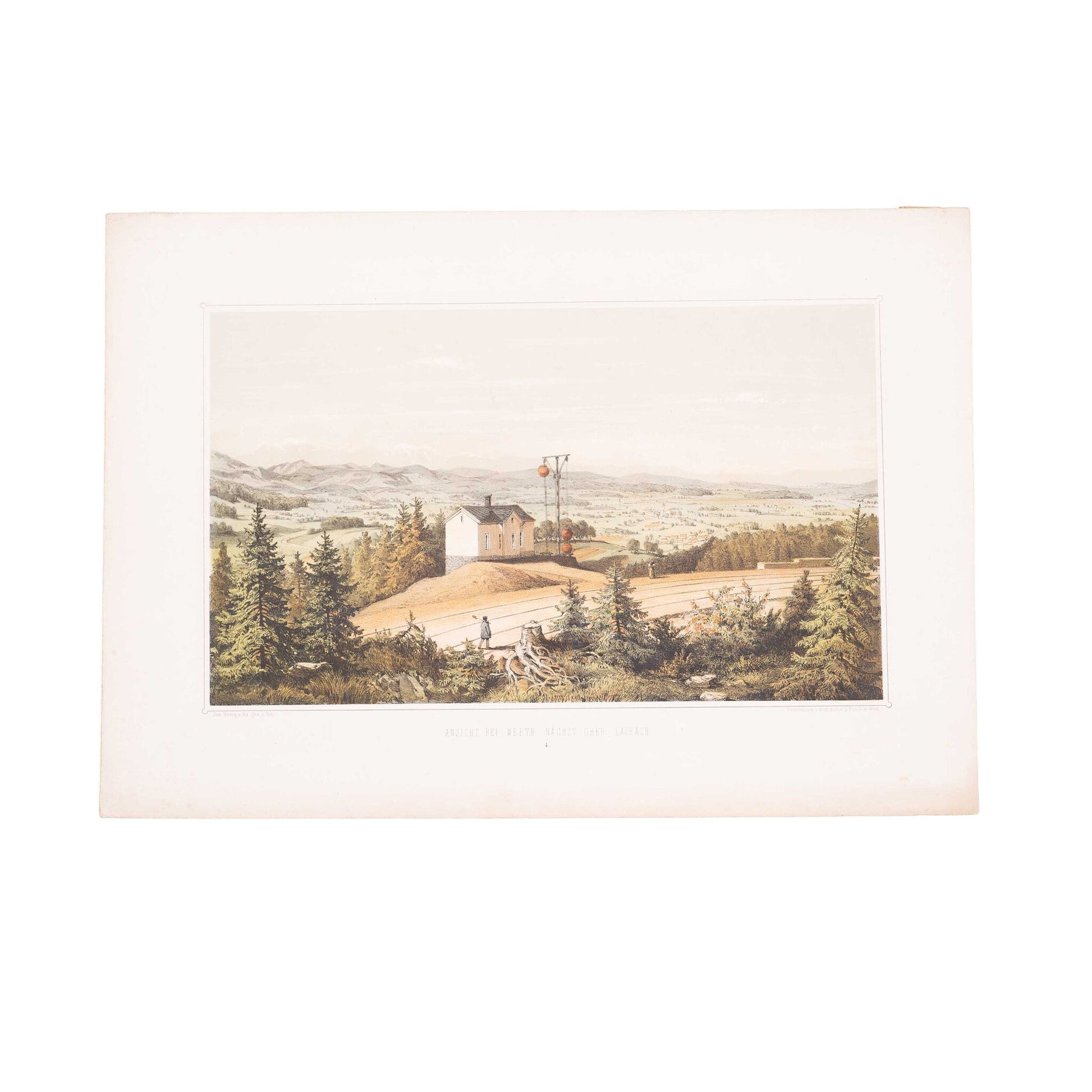 Prent 'Ansicht bei Werth nächst Ober-Laibach', 1857-1
