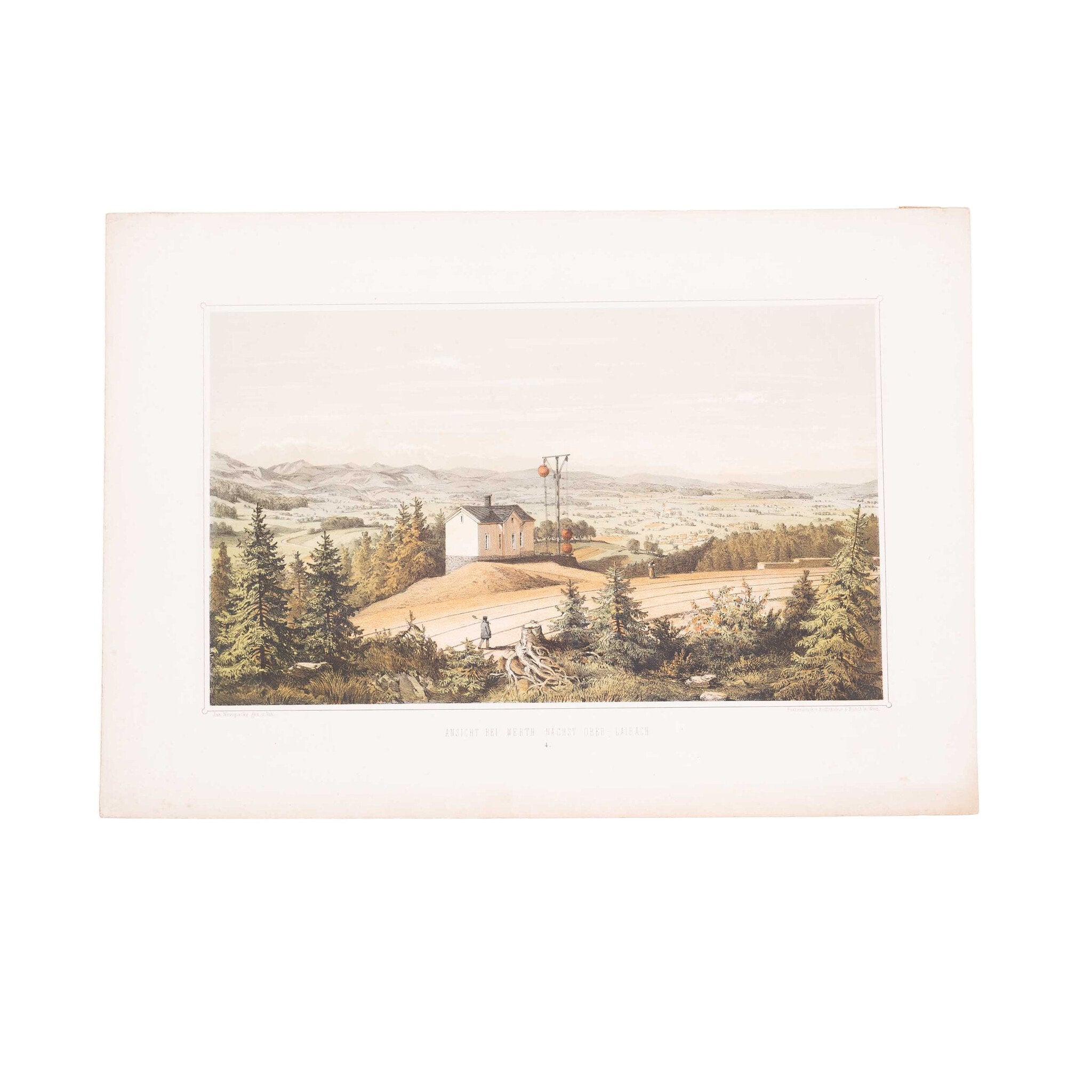 Prent 'Ansicht bei Werth nächst Ober-Laibach', 1857