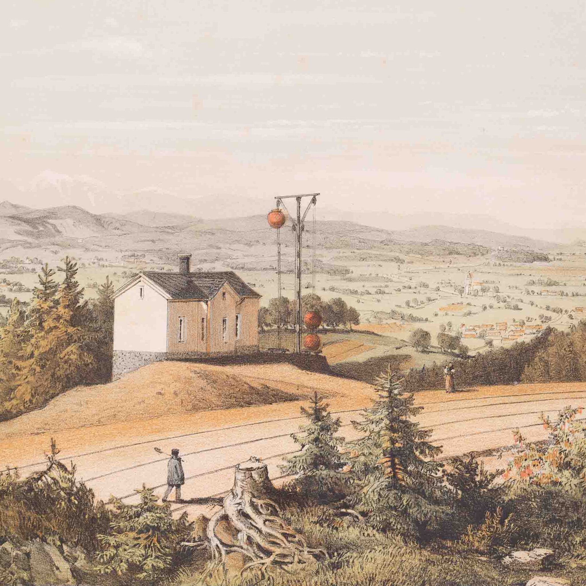 Prent 'Ansicht bei Werth nächst Ober-Laibach', 1857