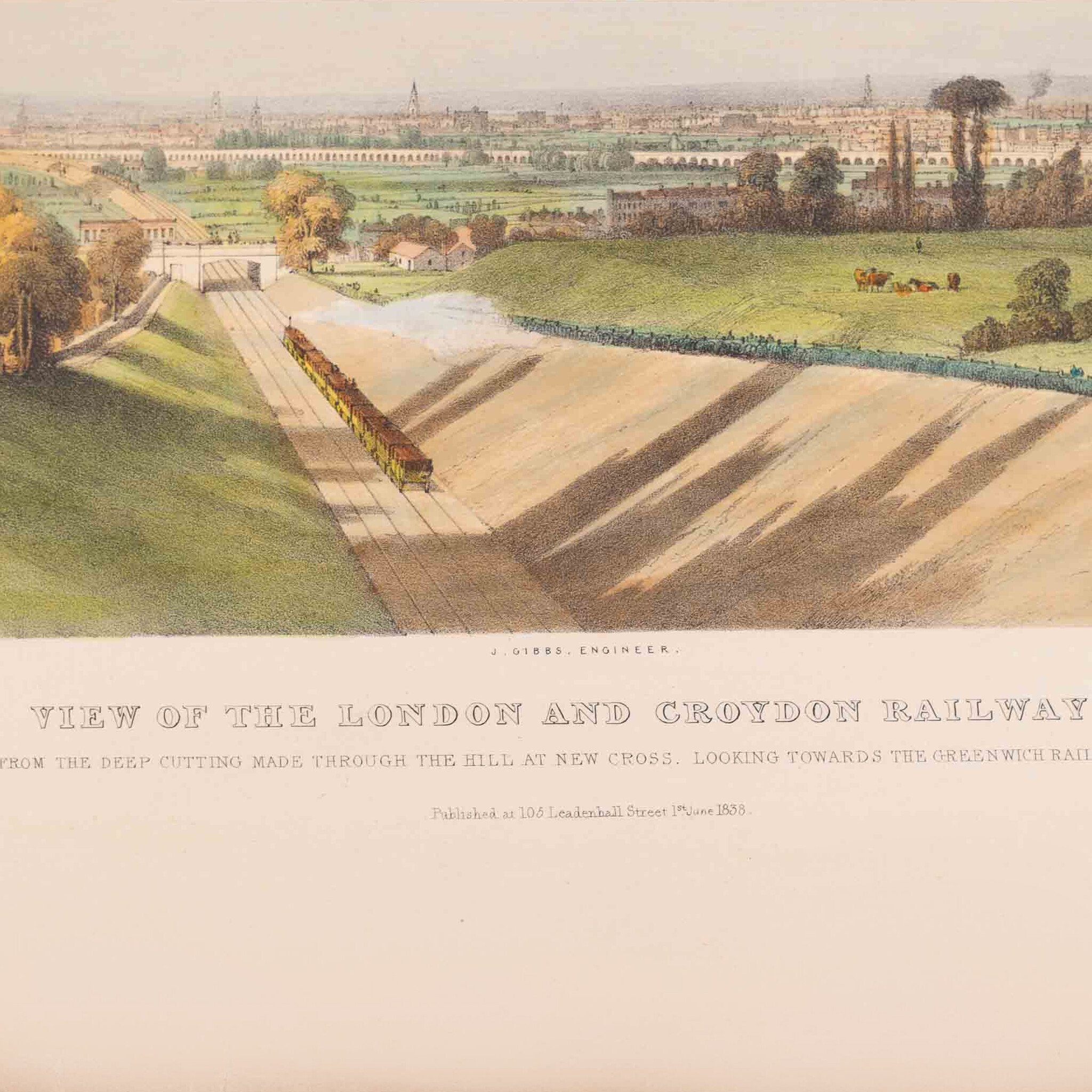 Prent 'View of the London and Croydon Railway', 1838-zoom-3