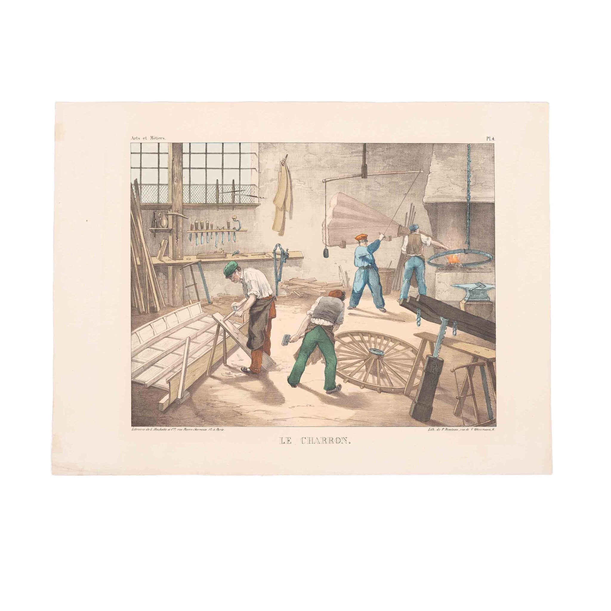 Prent 'Le charron', ca. 1840-zoom-1