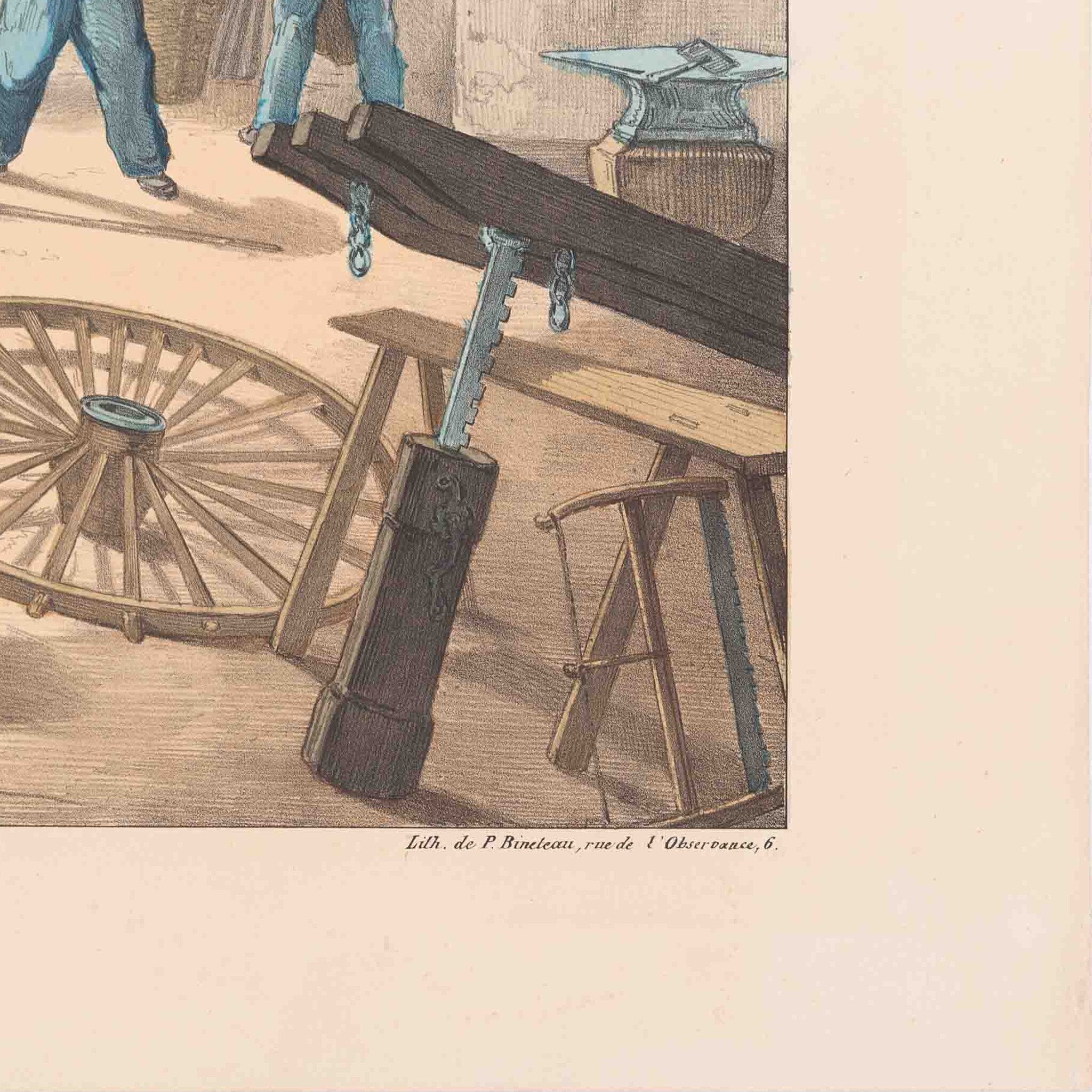 Prent 'Le charron', ca. 1840-zoom-4