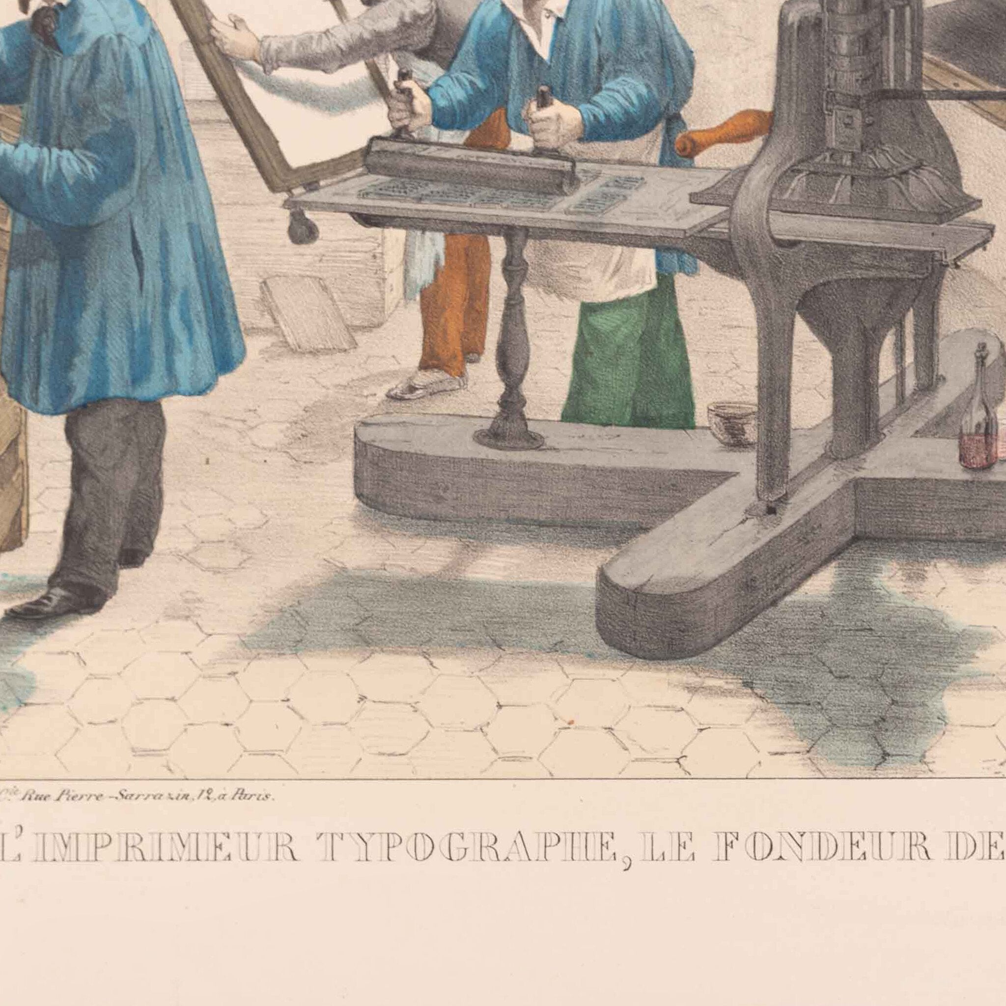 Prent 'L'imprimeur typographe, le fondeur de caractères', ca. 1840-zoom-4
