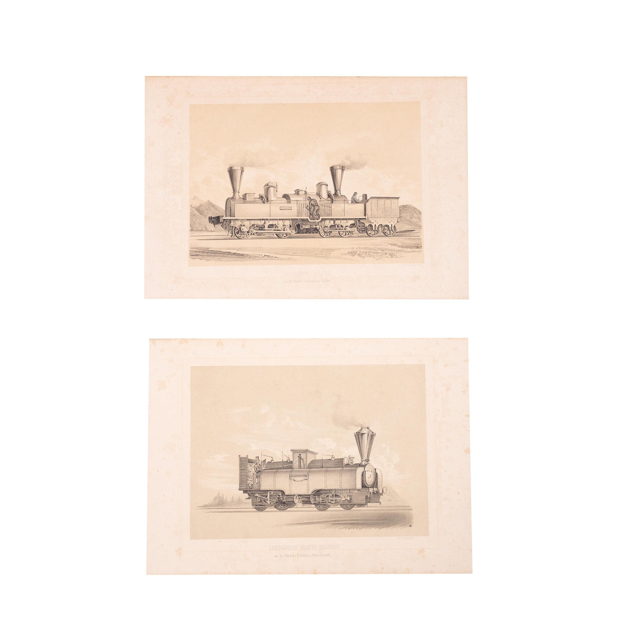 Locomotieven van de Semmeringspoorlijn in Oostenrijk, ca. 1853