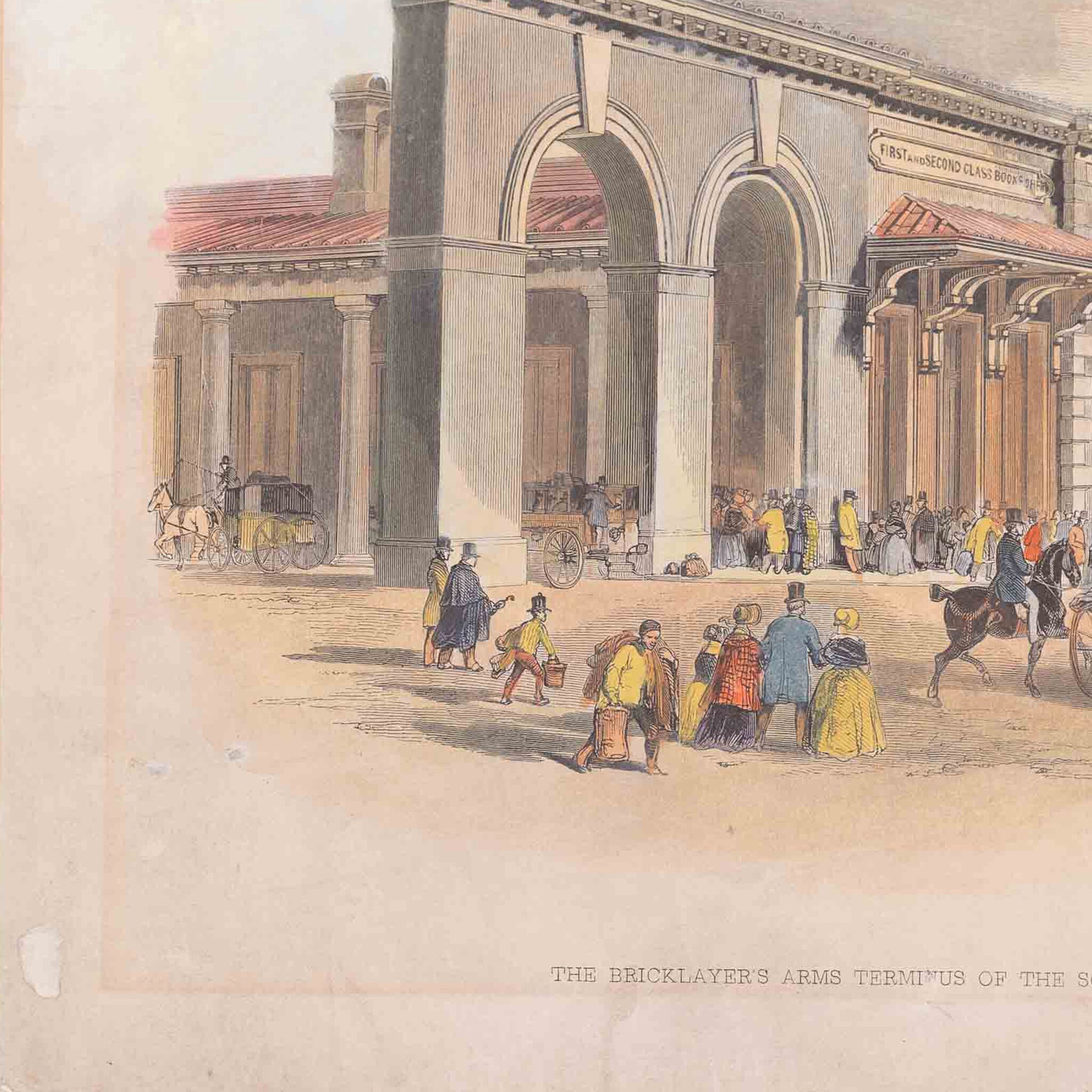 Prent 'The Bricklayer's arms terminus of the South Eastern Railway', 1844-3