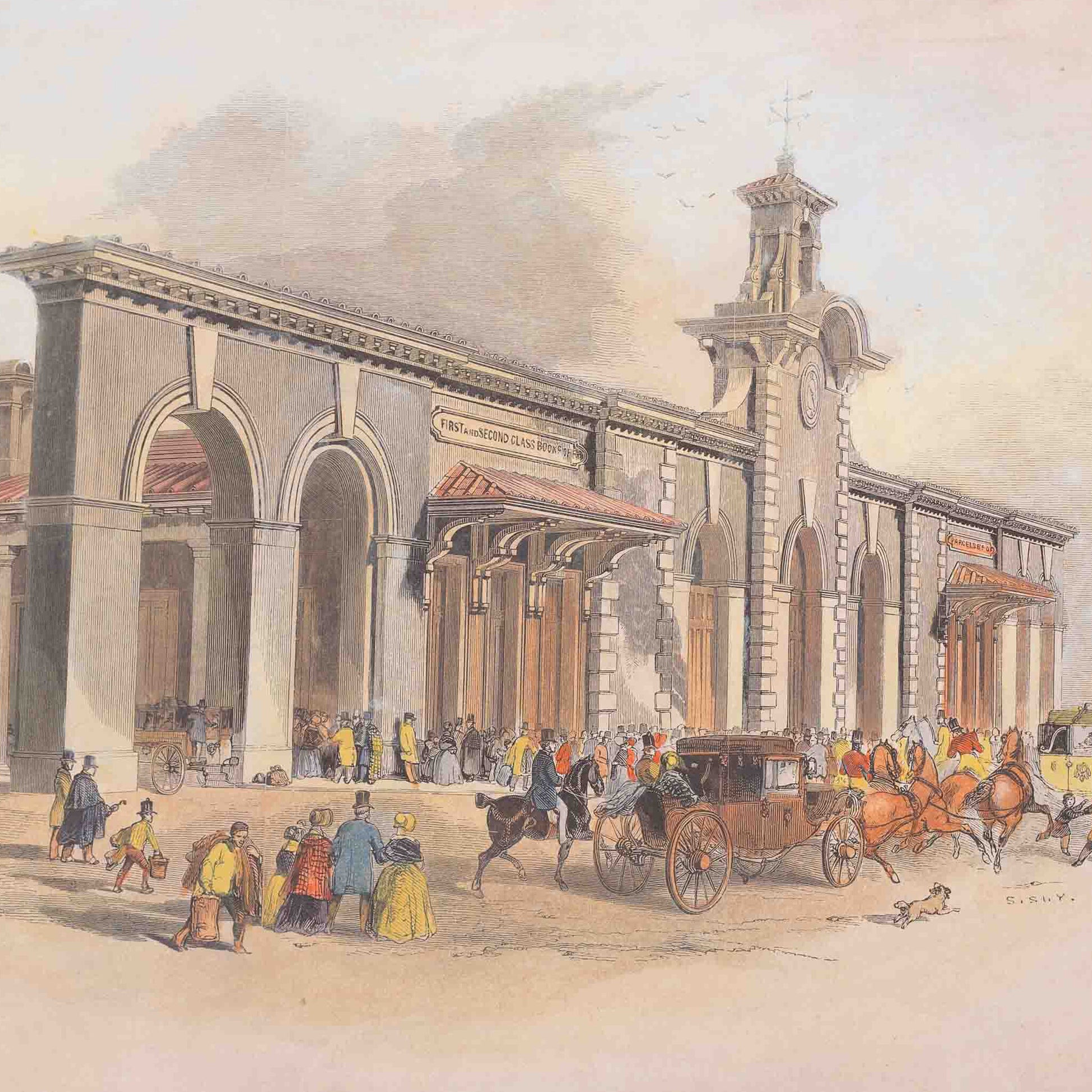 Prent 'The Bricklayer's arms terminus of the South Eastern Railway', 1844-5