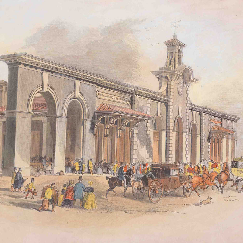 Prent 'The Bricklayer's arms terminus of the South Eastern Railway', 1844-zoom-