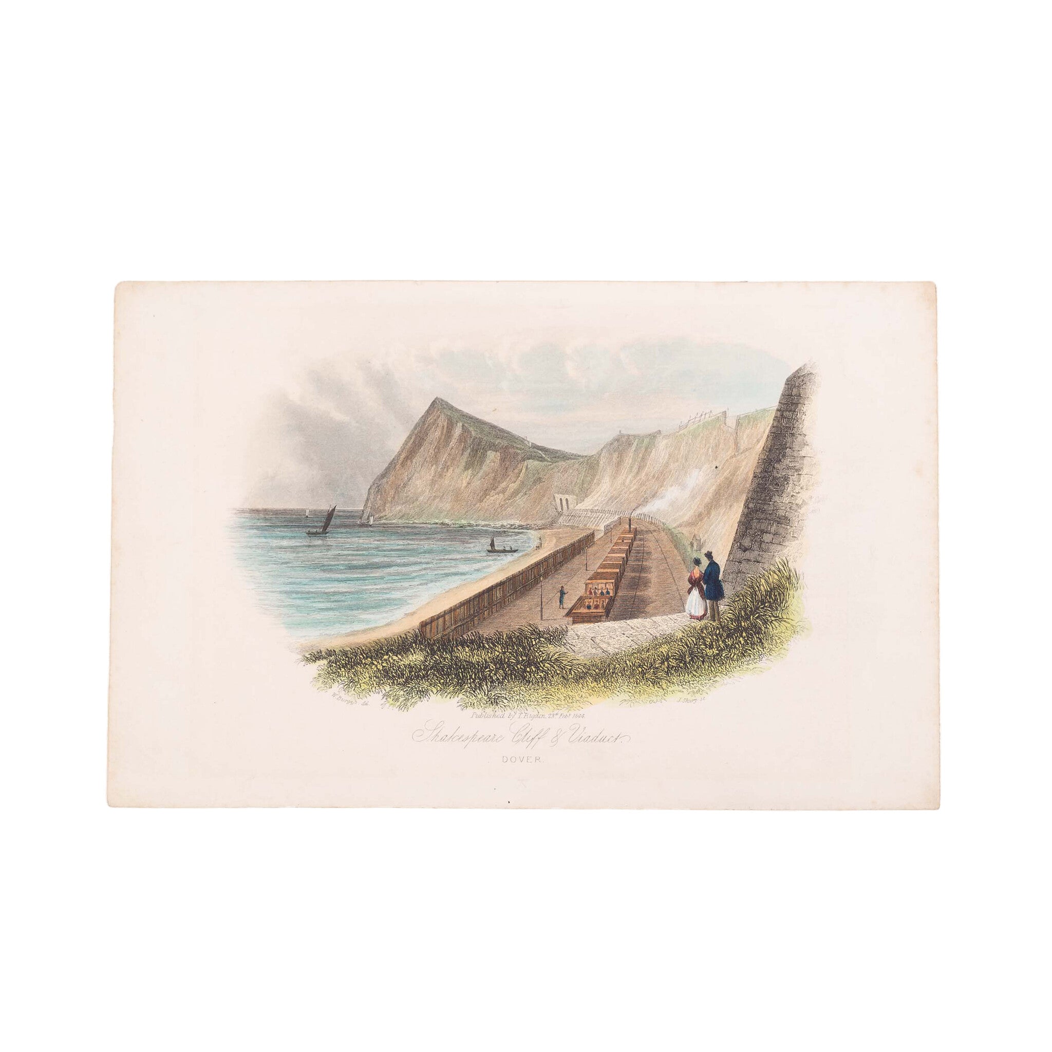 Prent 'Shakespeare Cliff & Viaduct', 1844-zoom-1