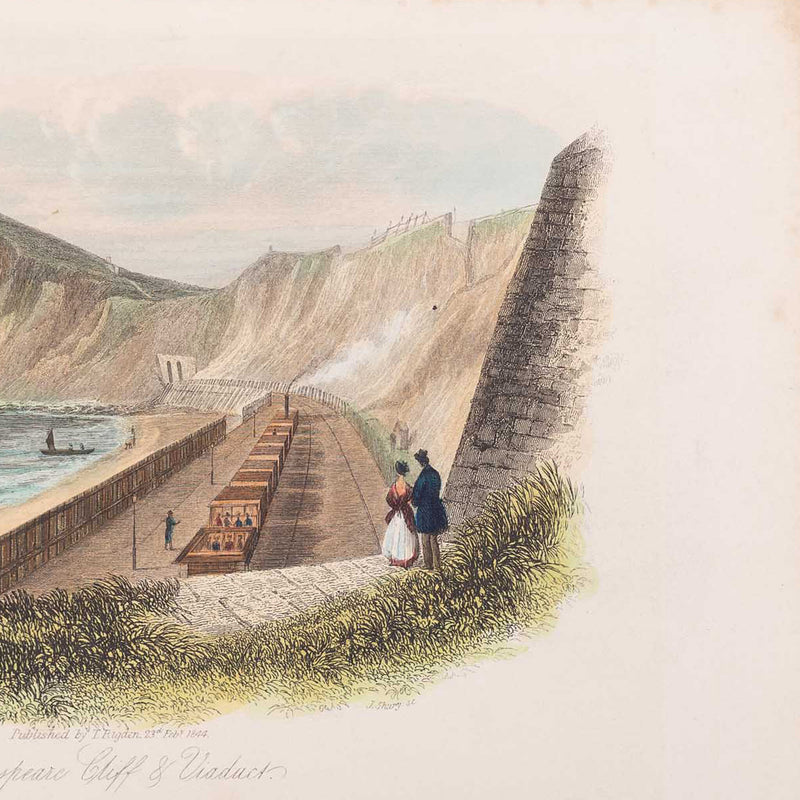 Prent 'Shakespeare Cliff & Viaduct', 1844-zoom-