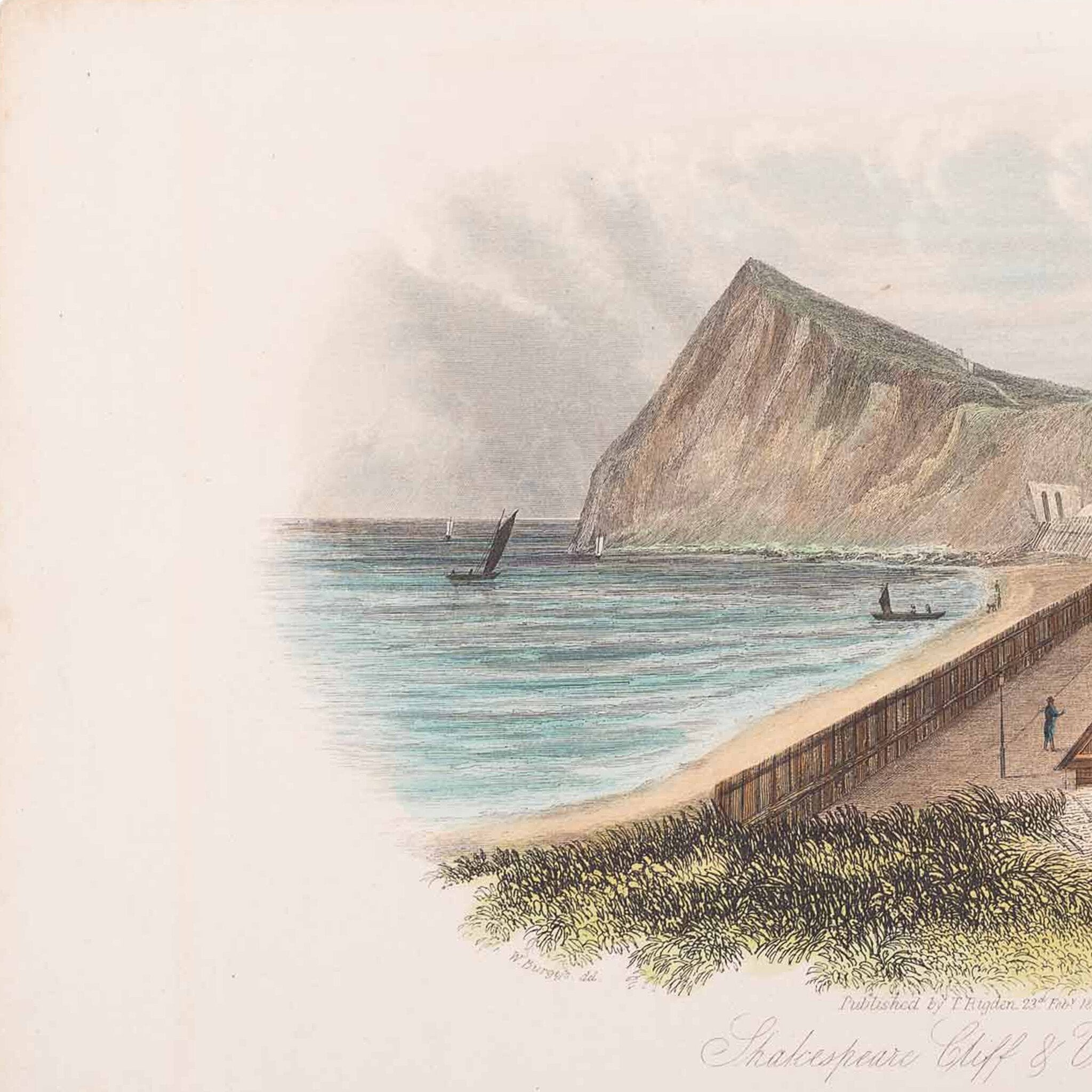Prent 'Shakespeare Cliff & Viaduct', 1844-zoom-2
