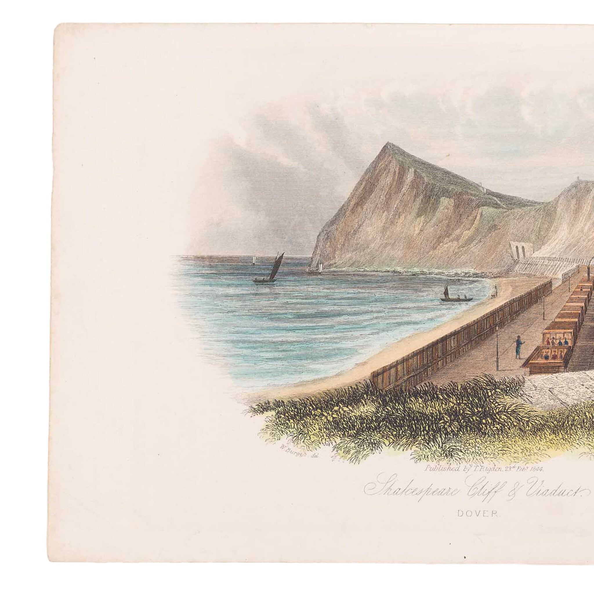 Prent 'Shakespeare Cliff & Viaduct', 1844-zoom-5