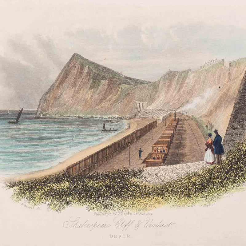 Prent 'Shakespeare Cliff & Viaduct', 1844-zoom-