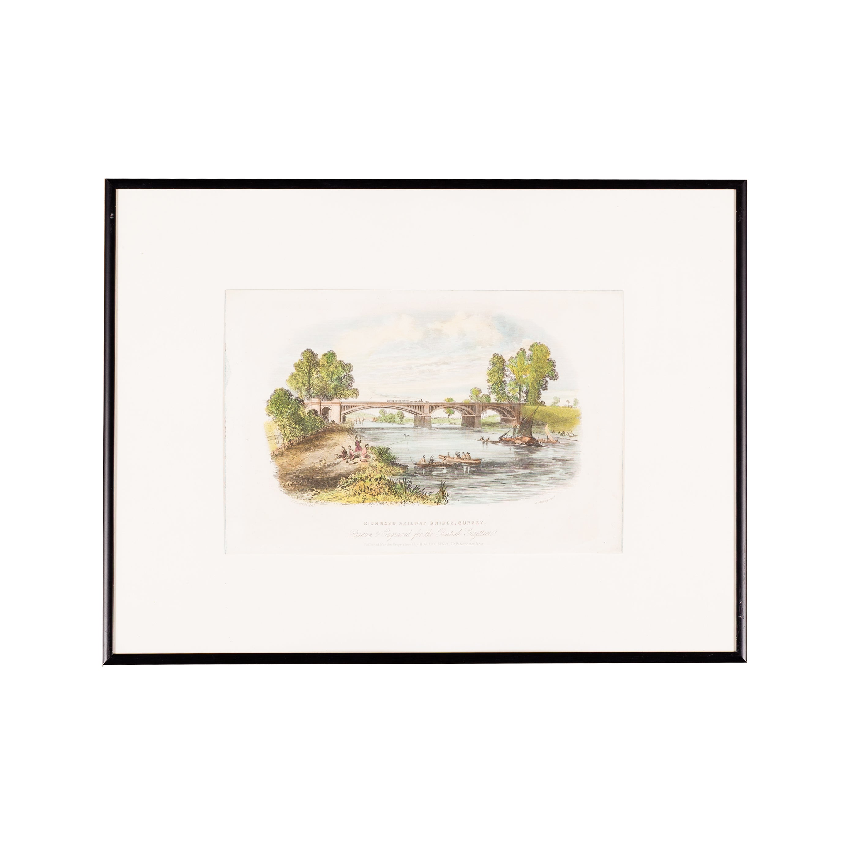 Prent 'Richmond Railway Bridge, Surrey', 1851