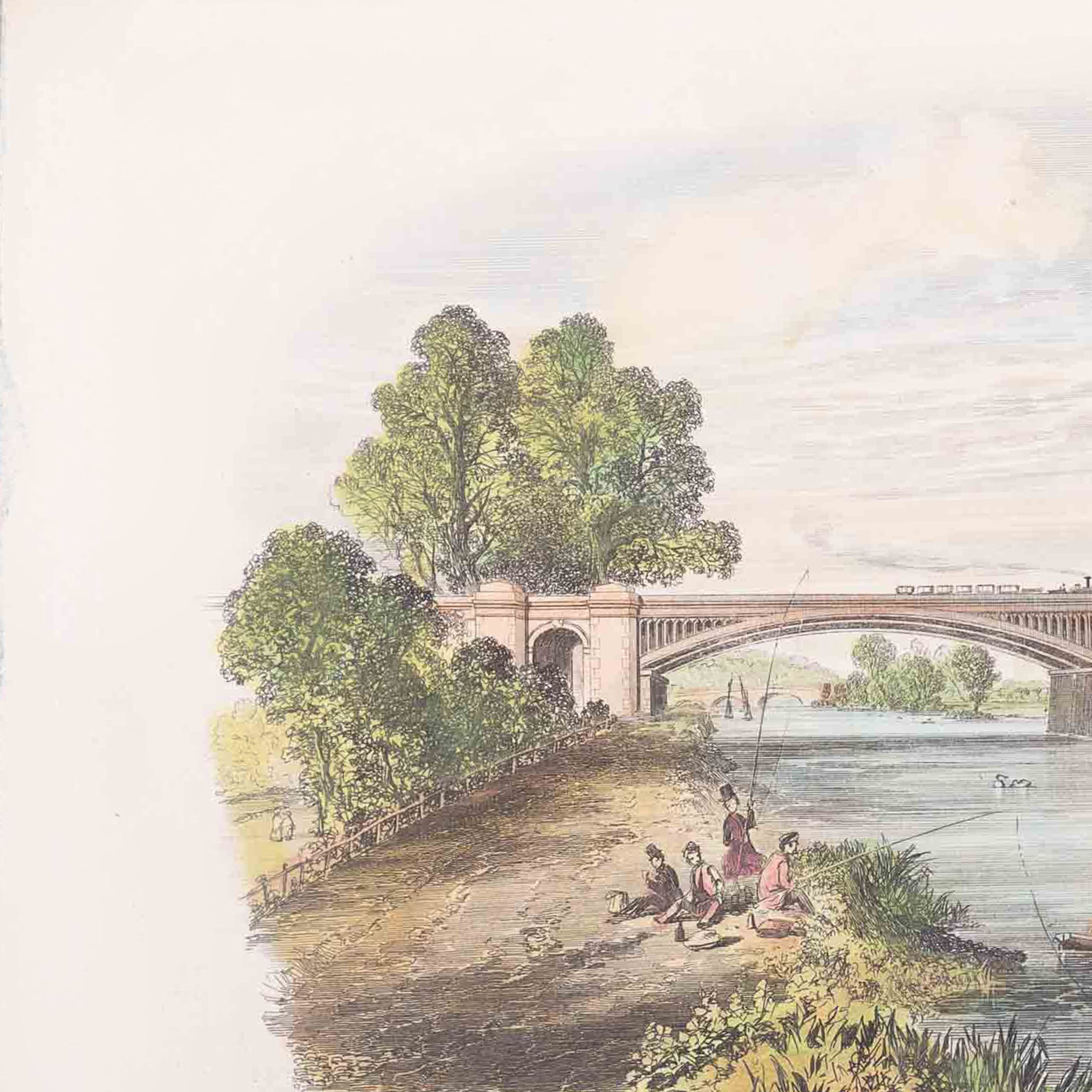 Prent 'Richmond Railway Bridge, Surrey', 1851