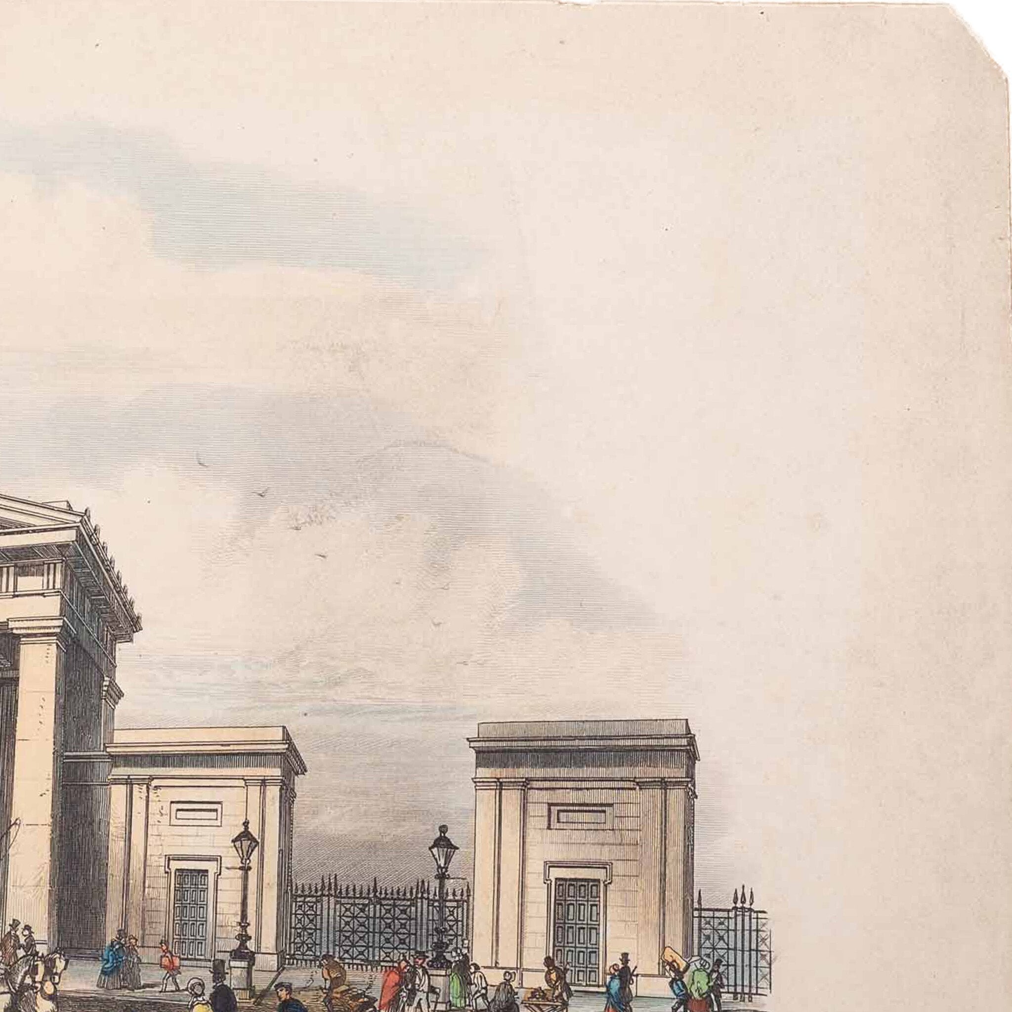 Prent 'The Grand Entrance to the Metropolitan Station of the North Western Railway', ca. 1840-zoom-5