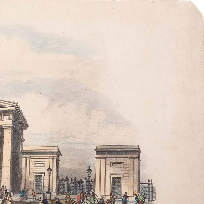 Prent 'The Grand Entrance to the Metropolitan Station of the North Western Railway', ca. 1840-zoom-