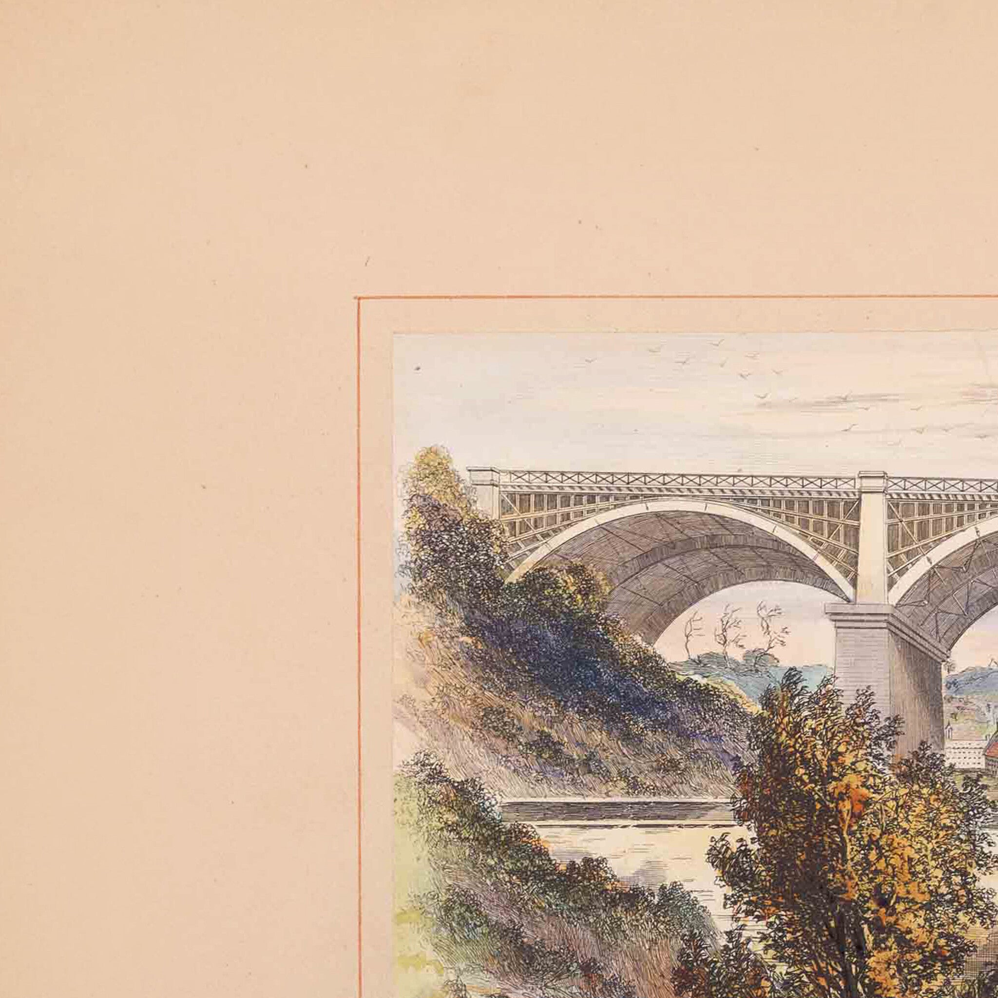 Prent landschap met spoorbrug-zoom-5