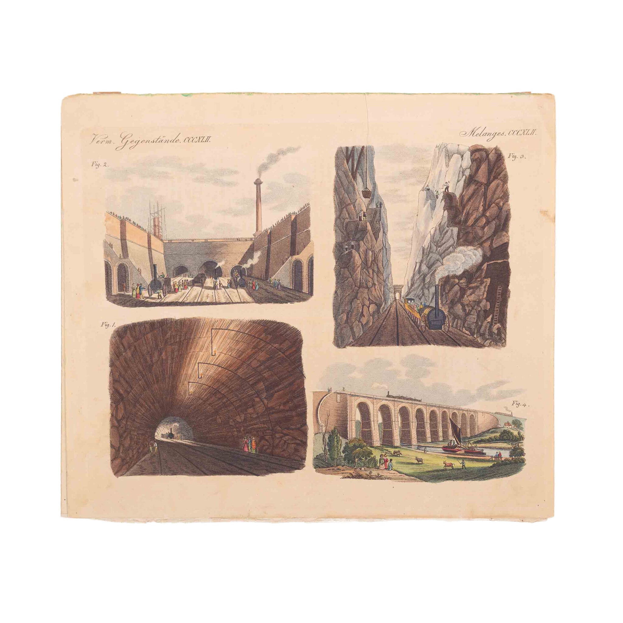 Prent met Franse pagina over 'The Liverpool and Manchester Railway', 19e eeuw-zoom-1