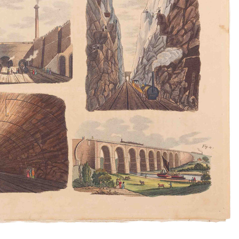 Prent met Franse pagina over 'The Liverpool and Manchester Railway', 19e eeuw-zoom-