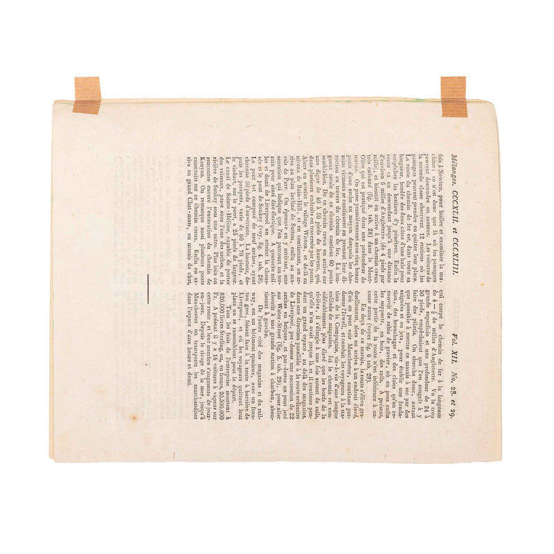 Prent met Franse pagina over 'The Liverpool and Manchester Railway', 19e eeuw-zoom-