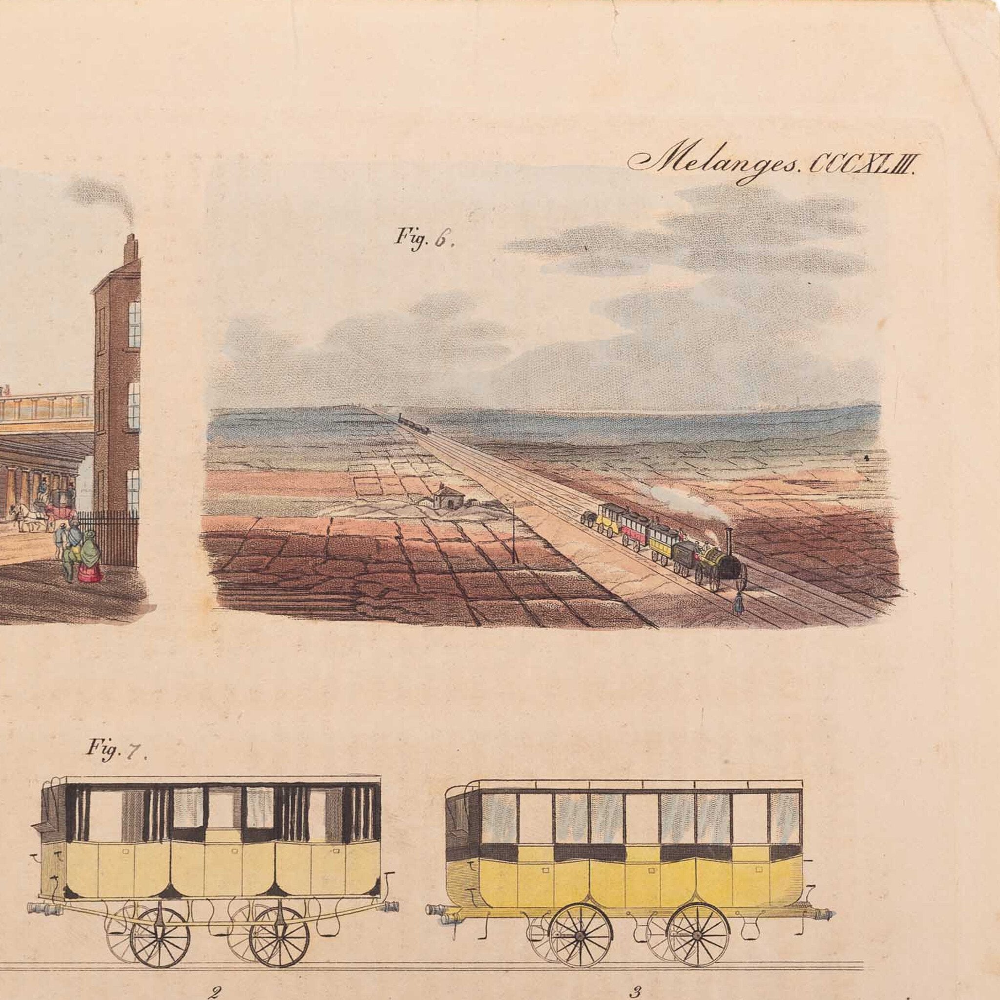 Prent met Duitse pagina over 'The Liverpool and Manchester Railway', 19e eeuw-zoom-5